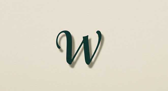 Elegant Cursive Letter W