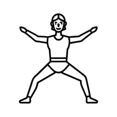 warrior i pose line art on white background   (1).eps