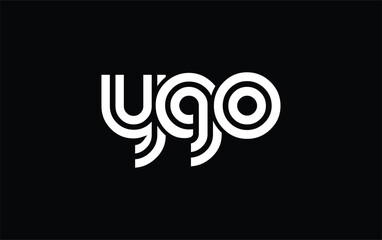 YGO Creative Unique Modern Letter Logo Design. Stylized logo featuring a unique letter design, presenting abstract minimalist aesthetics and modern appeal.