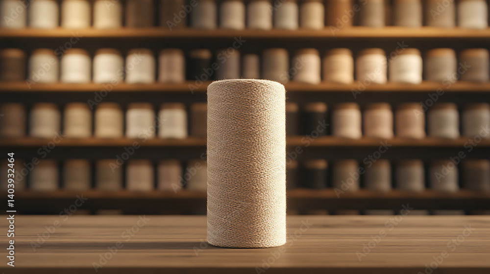 Poster thread spool centerpiece: a simple yet striking image of a spool of thread taking center stage again