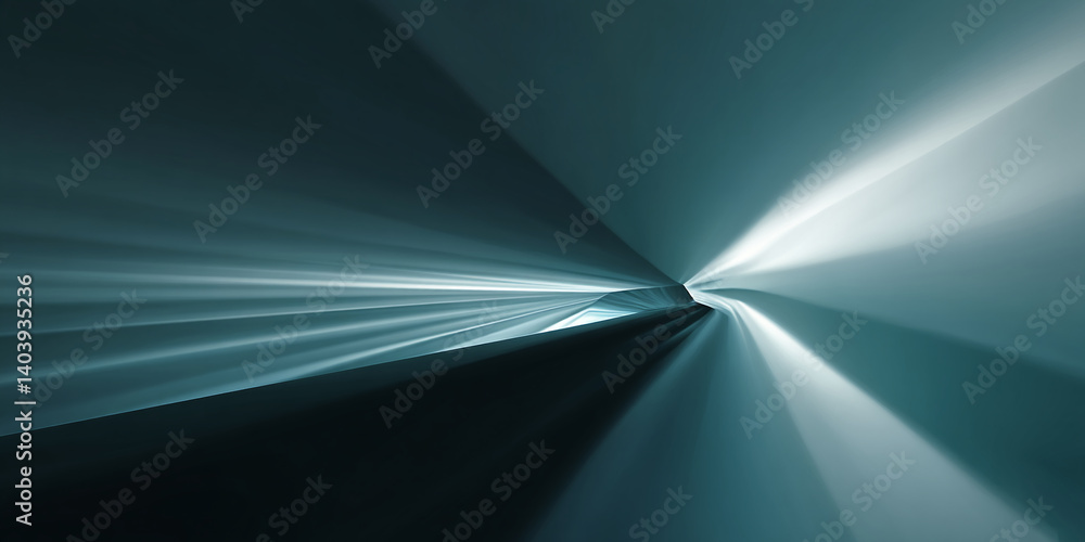 Aufkleber abstract teal rays converging towards a dark center, creating a dynamic and energetic visual effect,