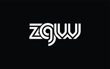 ZGW Creative Unique Modern Letter Logo Design. Stylized logo featuring a unique letter design, presenting abstract minimalist aesthetics and modern appeal.