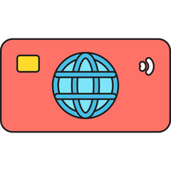 Debit and credit card icon single vector illustration
