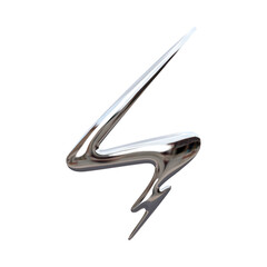 Abstract shiny sculpture with smooth, flowing curves and metallic finish.