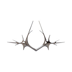 Futuristic metallic crown with sharp spikes and an organic design