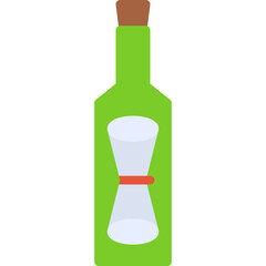 Scroll in Bottle icon single vector illustration