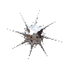 Obraz premium Abstract fluid shape with dynamic splashes and textures, showcasing a futuristic style.