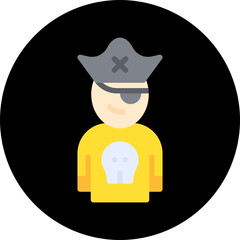Pirate in Hat icon single vector illustration
