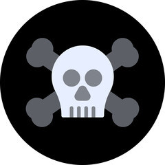 Pirate Skull II icon single vector illustration