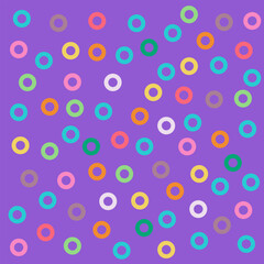 Colorful Circles on Vibrant Purple Background.