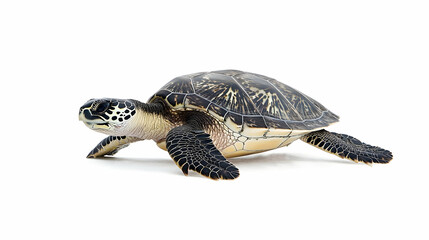 Young Sea Turtle Isolated On White Background