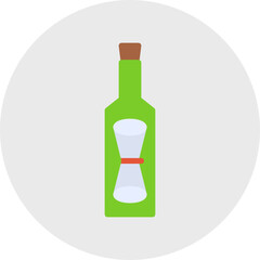 Scroll in Bottle icon single vector illustration