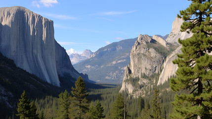 Obraz premium Classic valley view of Yosemite National Park