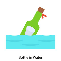 Bottle in Water icon single vector illustration
