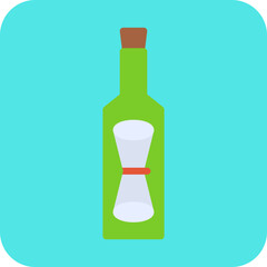 Scroll in Bottle icon single vector illustration