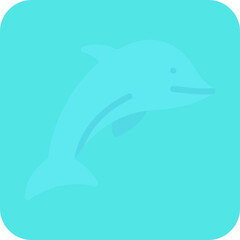 Obraz premium Dolphin icon single vector illustration