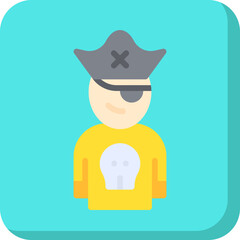 Pirate in Hat icon single vector illustration