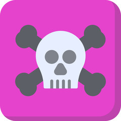 Pirate Skull II icon single vector illustration