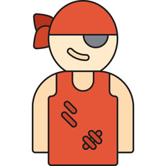 Male Pirate icon single vector illustration