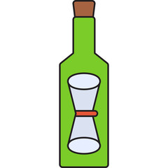 Scroll in Bottle icon single vector illustration