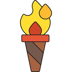 Torch icon single vector illustration