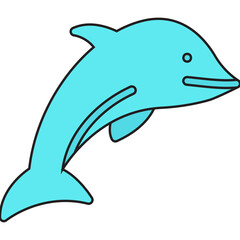 Dolphin icon single vector illustration