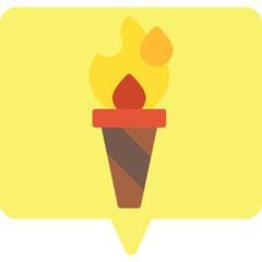 Torch icon single vector illustration
