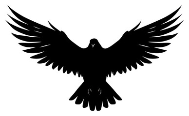 Naklejka premium PNG A bird flying silhouette drawing white.