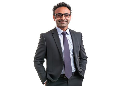 Indian Businessman wearing a suit isolated on transparent background