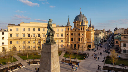 The city of Łódź - view of Freedom Square. Lodz, Poland.	