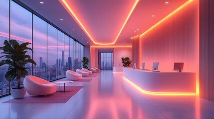 Professional lab futuristic hallway design high resolution photo