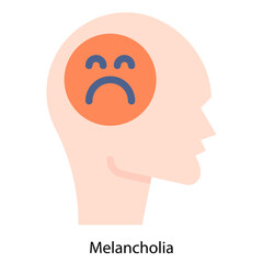 Melancholia icon single vector illustration