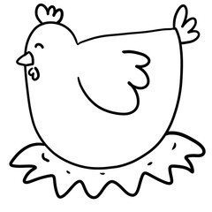 blank and white hand drawn easter