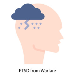 PTSD from Warfare icon single vector illustration