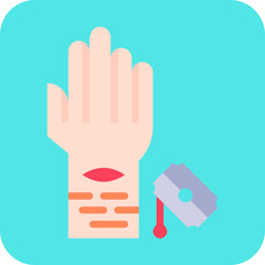 Self Harm icon single vector illustration