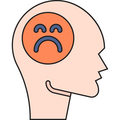 Melancholia icon single vector illustration