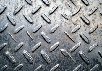 Textured Metal Surface with Raised Pattern for Industrial or Design Use