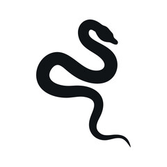 Simple Snake Silhouette Illustration Reptile Serpent Venom Symbol Dangerous Wildlife Graphic Design Element Clean Vector For Digital Projects
