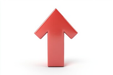 Red arrow pointing up, isolated on white background