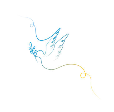dove of Peace, line art