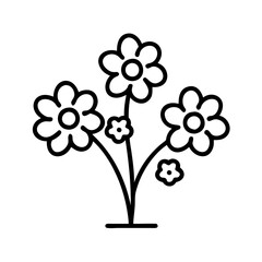 Floral bouquet vector illustration outline drawing flowers blossom bloom botanical design element art