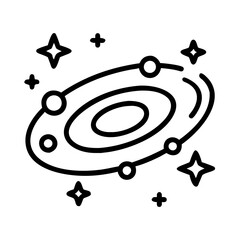 Galaxy vector illustration, space exploration icon, astronomy graphic, cosmos design element, stars
