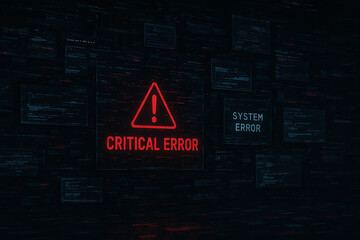 Warning sign indicating a critical system error.