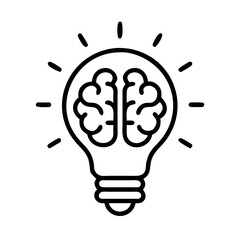Brainstorming idea lightbulb creative thinking innovation mind intelligence solution concept design vector