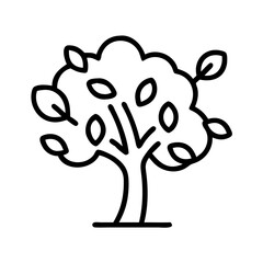 Illustration of a simple tree with leaves and fruits for nature and garden designs vector