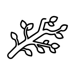 Vector drawing of a branch with leaves illustration botanical outline simple tree plant nature art