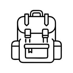 Backpack vector illustration for travel hiking camping school bag and outdoor gear design