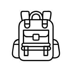 Backpack rucksack travel bag school bag hiking bag camping bag outline vector illustration
