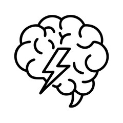 Brainstorming creative idea generation and problem solving with lightning bolt concept design vector
