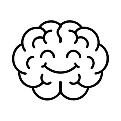 Happy brain illustration vector graphic for mental health awareness and positive thinking design element